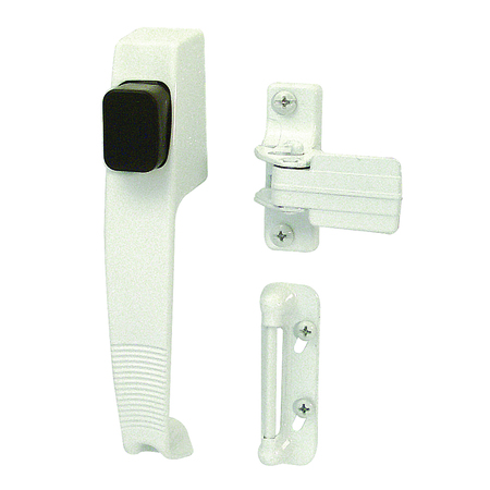 PRIME-LINE White Push Button Latch with Tie Down 1 Set K 5116